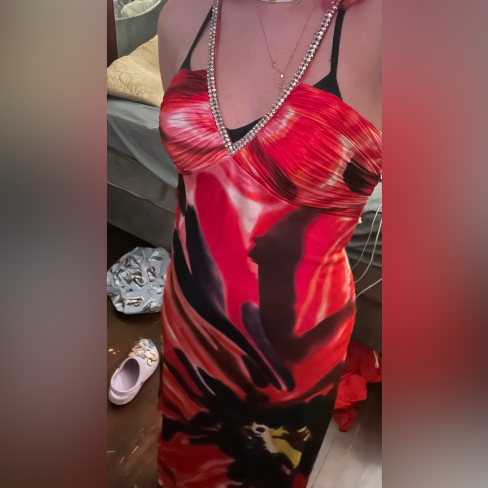Red, Black and Pink dress